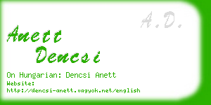 anett dencsi business card